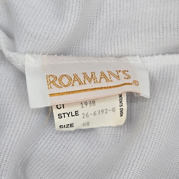Romans White Stretch Flat Front Active Bottoms Pants Shorts 8 - Picture 6 of 7